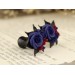 Navy blue rose custom plugs, ear tunnels 00g