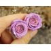 Pink purple bridal ear earrings - custom ear plugs 