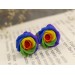 Rainbow rose ear plugs - cool LGBT jewelry