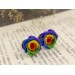 Rainbow rose ear plugs - cool LGBT jewelry
