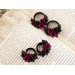 Burgundy black rose ear tunnel plugs, 00g – 1 inch gauge