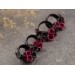 Burgundy black rose ear tunnel plugs, 00g – 1 inch gauge