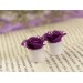 Violet gold rose Ear plugs earrings