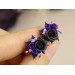 Violet rose handmade tunnels - 00 plug earrings