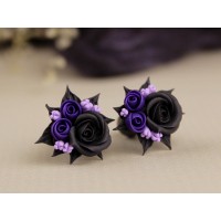 Violet gray tiny rose plugs 6-20 mm
