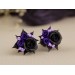 Violet rose handmade tunnels - 00 plug earrings