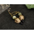 Dangle Gothic earrings with bird skulls 