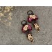 Hoop earrings with goat skull and flowers