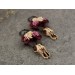 Hoop earrings with goat skull and flowers