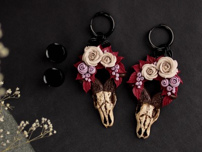Goat skull hoop ear hangers 6-25mm Goat skull hoop ear hangers 6-25mm