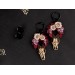 Hoop earrings with goat skull and flowers