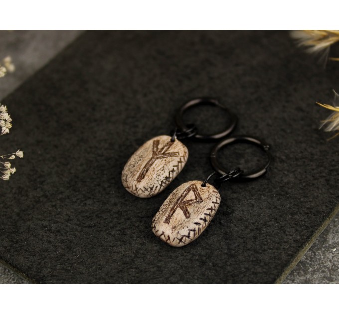Personalized viking earring - Norse rune plugs 