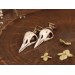 Dangle pagan earrings with raven skulls - Norse jewelry