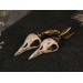Dangle pagan earrings with raven skulls - Norse jewelry