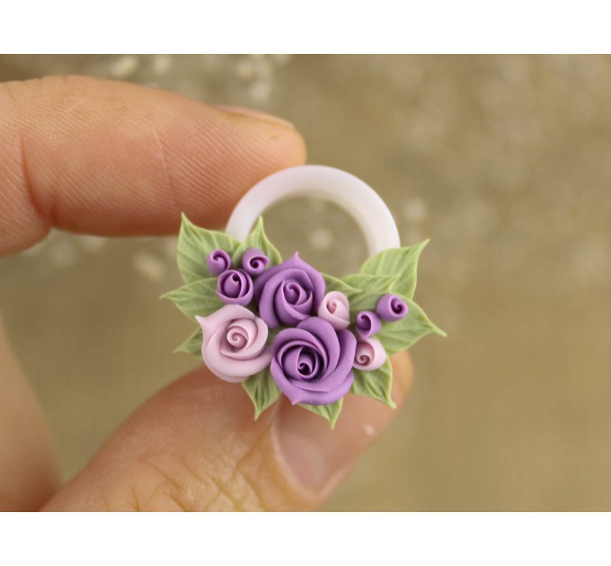 Wedding tunnels in Provence colors - Floral plug for ears  