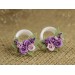 Wedding tunnels in Provence colors - Floral plug for ears  