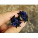 Custom palette tunnel earrings, navy and black plug gauges
