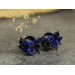 Custom palette tunnel earrings, navy and black plug gauges
