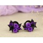 Purple black rose ear tunnels 00g – 25mm