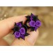Purple black rose ear piercing - Gothic plugs and tunnels