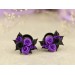 Purple black rose ear piercing - Gothic plugs and tunnels