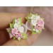 Cute tunnel plug with pink white roses – floral ear jewelry