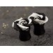 Black white flower - Unique ear plugs rose shaped