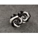 Black white flower - Unique ear plugs rose shaped