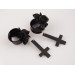 Gothic inverted cross earrings – black rose tunnel plugs