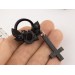 Gothic inverted cross earrings – black rose tunnel plugs