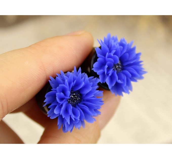 Blue cornflower plugs and tunnels – 4g – 20mm ear gauges
