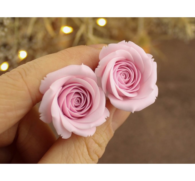 Blush soft pink rose bridal gauges, 6g – 20mm ear plugs