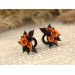 Burnt orange wedding ear plugs – cute bridal gauge earrings