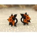 Burnt orange wedding ear plugs – cute bridal gauge earrings