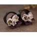 Floral plug – Cherry blossom wedding gauge earrings