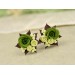 Green brown ear lobe plugs – cute gauges for wedding