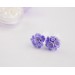 Handcrafted flower ear lobe plugs with unique lilac bouquet