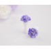 Handcrafted flower ear lobe plugs with unique lilac bouquet