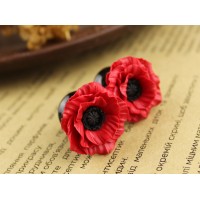 Red poppy ear plugs 3-20mm