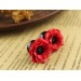 Flower ear gauges 0g – 20mm – red poppy ear plugs piercing
