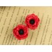 Flower ear gauges 0g – 20mm – red poppy ear plugs piercing