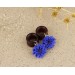Botanical wood gauges – blue cornflower 00 ear plugs