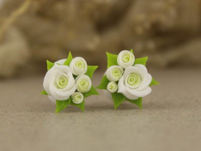 Cute white roses plugs 8mm - 20mm Cute white roses plugs 8mm - 20mm