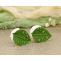 Green leaf ear plugs 3-20mm
