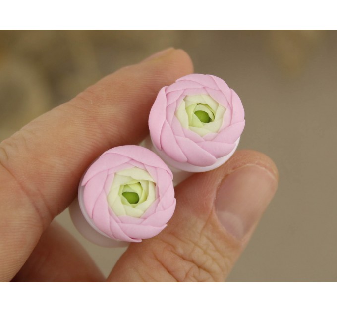 Pink ranunculus 12mm - 20 mm ear tunnels | plugs for gauged ears