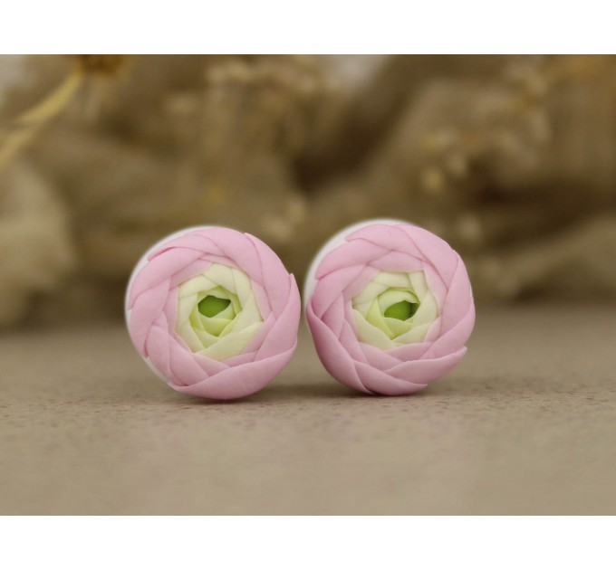 Pink ranunculus 12mm - 20 mm ear tunnels | plugs for gauged ears