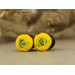 Yellow ranunculus 0g ear tunnels | flower ear plugs