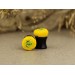 Yellow ranunculus 0g ear tunnels | flower ear plugs