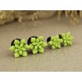 Sage green succulent ear gauge tunnels – cool plug earrings