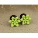 Sage green succulent ear gauge tunnels – cool plug earrings